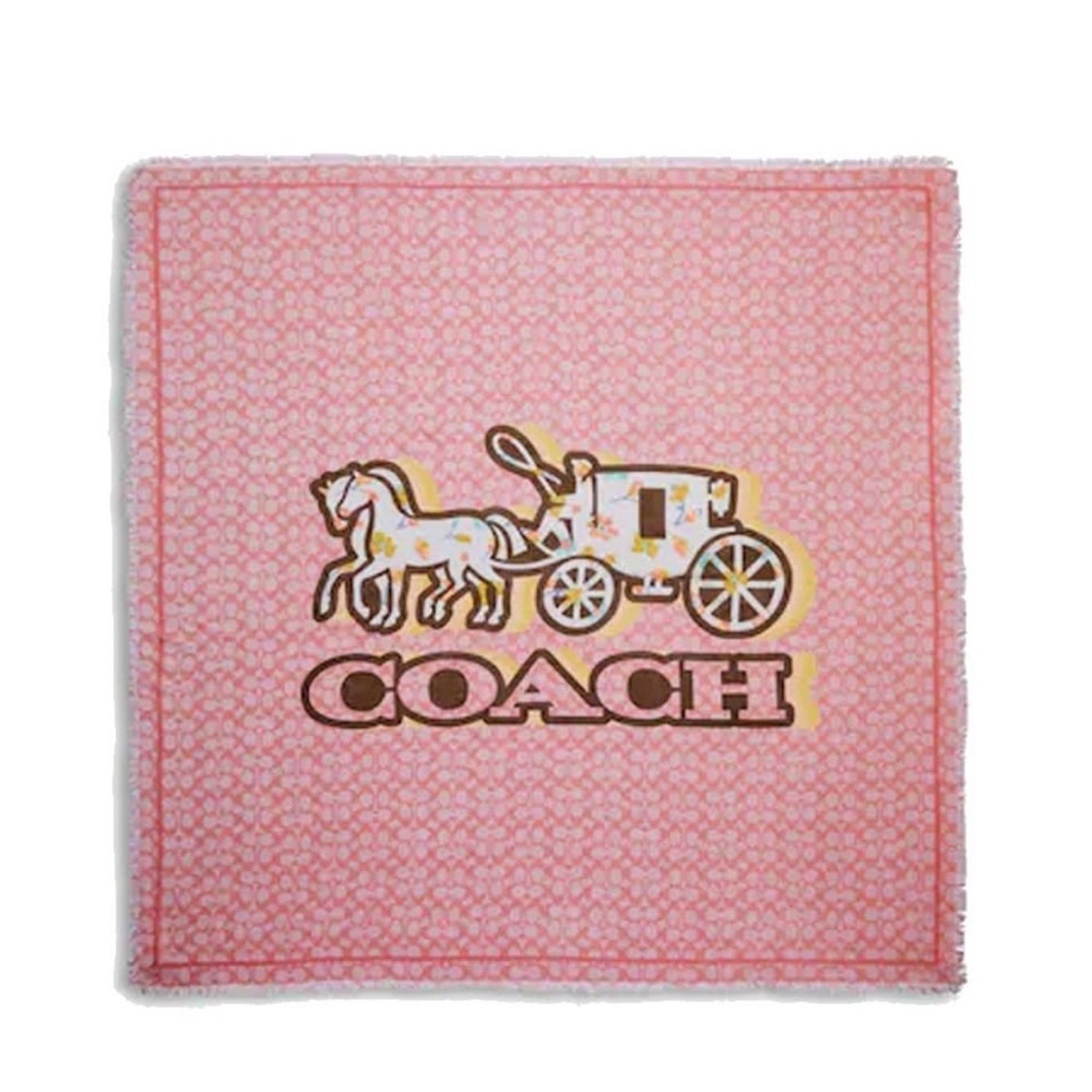 Coach Pink signature C Logo with Carriage Scarf.